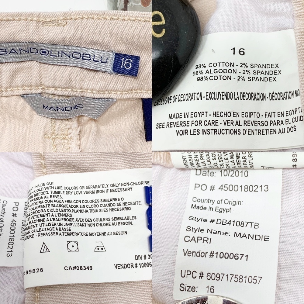 Bandolino Blu Women’s Mandie Blush Pink Sequin Stretch Capris Size 16 High Rise - Picture 7 of 14